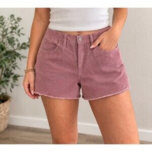 Gap Corduroy Shorts Womens 6 Rose Pink High Rise Stretch Frayed Hem